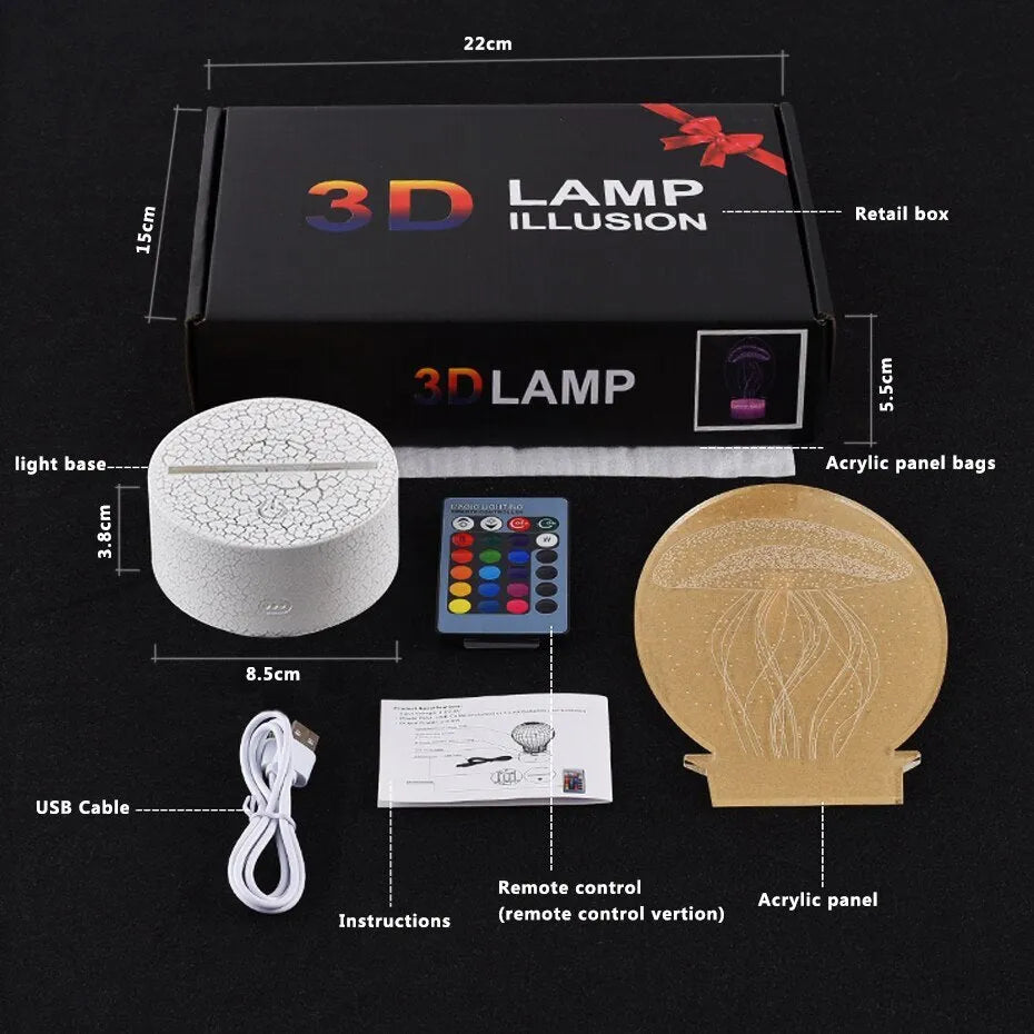 Cartoon airplane LED night light with acrylic shade and touch switch.