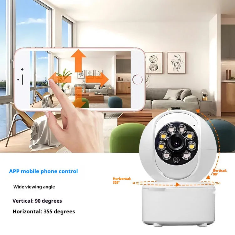 Indoor 1080p security camera with ceiling mount and infrared night vision