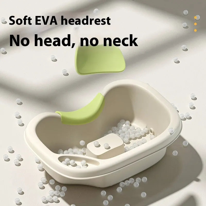 Portable shampoo basin with head pillow, water pump, and drainage pipe for bed hair washing