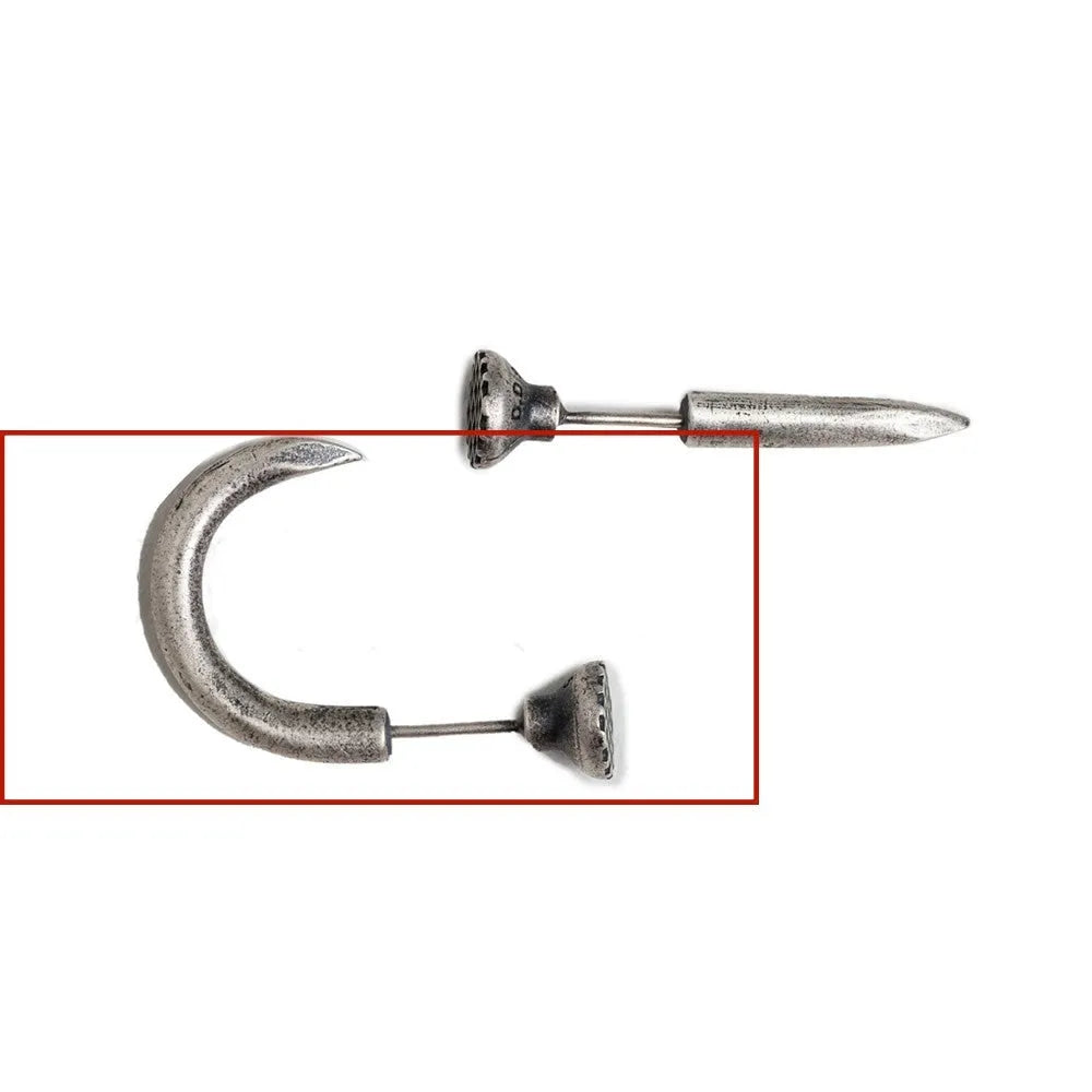 S925 sterling silver nail stud earrings in straight or curved punk retro designs