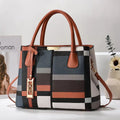 Women's large capacity PU shoulder bag with leather strap in horizontal square shape