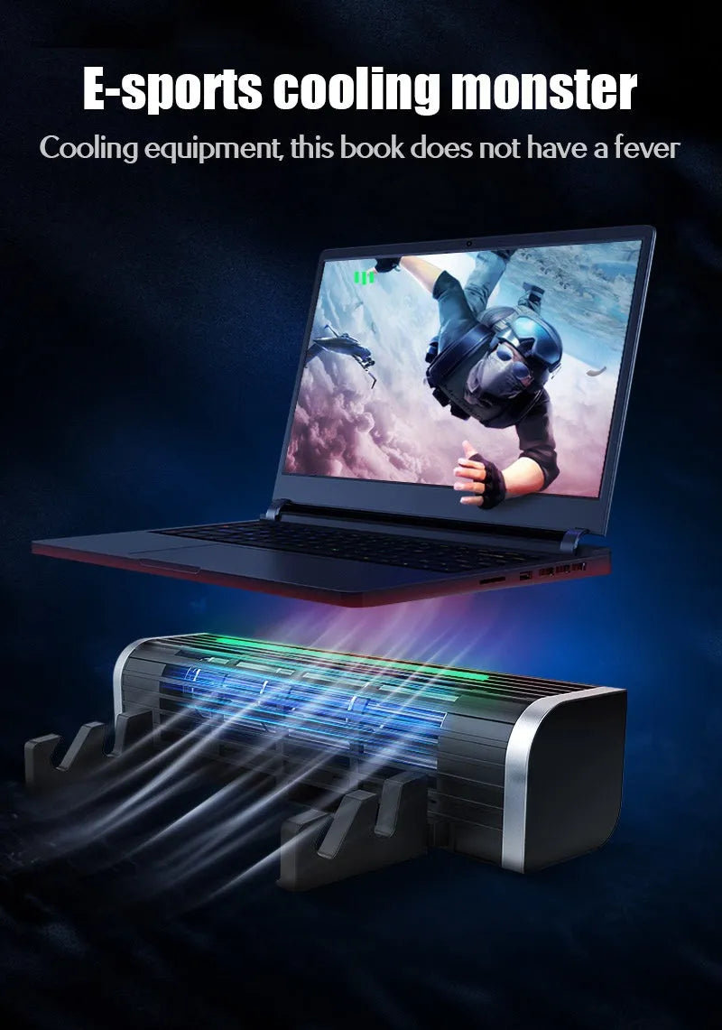 Black notebook cooling pad with adjustable fan speed and compact 294mm width