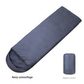 Navy blue envelope design camping sleeping bag with polyester fabric and hollow cotton fibre filling
