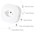 16A Wi-Fi smart socket plug with dimensions 70x70x72mm for 3520W appliance control