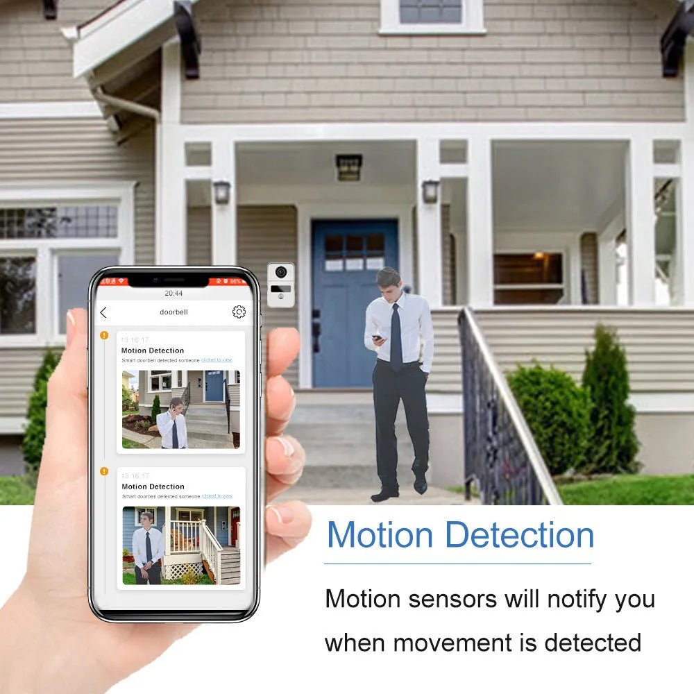 10-inch video intercom doorbell system with outdoor camera unit and indoor display monitor