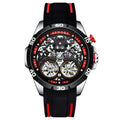 Men's automatic mechanical watch with luminous hands and hollow skeleton dial in business style