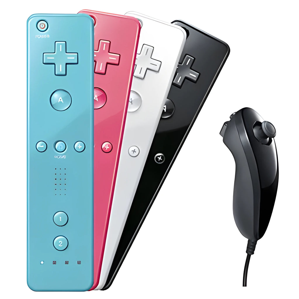 Wii left and right wireless gamepad controllers with hand rope and infrared sensor