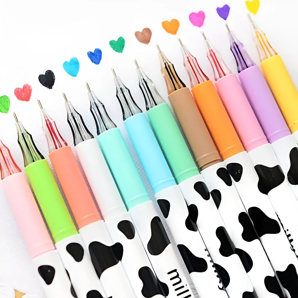 Box of twelve assorted colour gel pens with 0.38mm fine tips