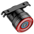 Black smart brake sensing USB charging bicycle taillight with aluminium housing