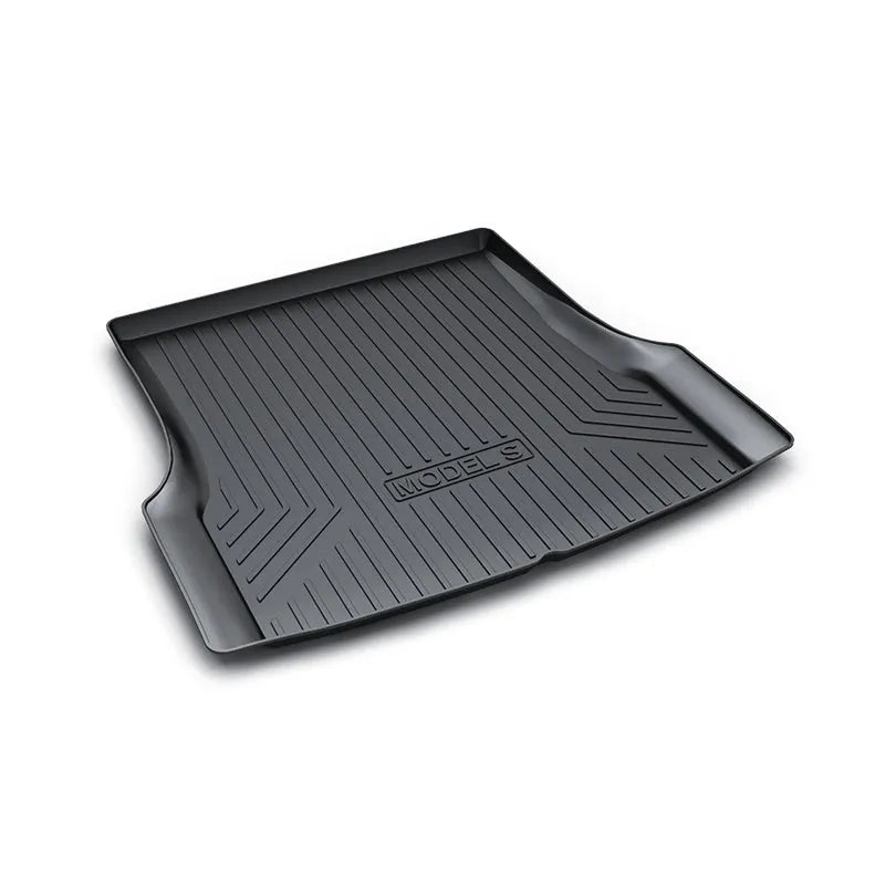 Rubber car floor mat with TPE footrest for Tesla Model 3, Y, S, and X vehicles