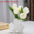 White porcelain ceramic desktop vase with European styling in light green colour