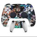 PS5 controller protective skin set in PVC material with micro-frosted finish, showing front and back stickers.
