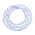 Blue agate bracelet with multi-circle pattern and scattered beads, natural stone jewellery