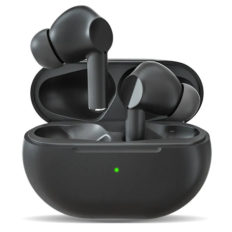 Pro4 Bluetooth wireless headset and charging case in black or white colour options.