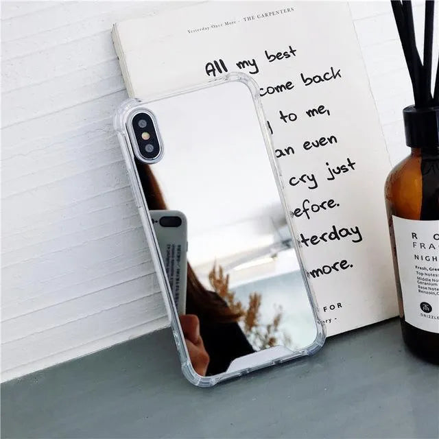 Mirror phone case with transparent TPU back for iPhone protection