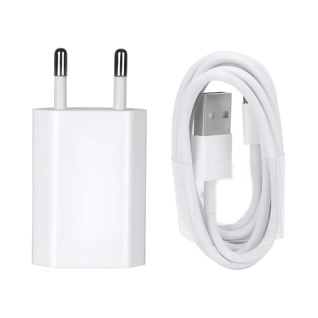 5V 2A USB travel charger unit with cable compatible with iPhone and iPad models