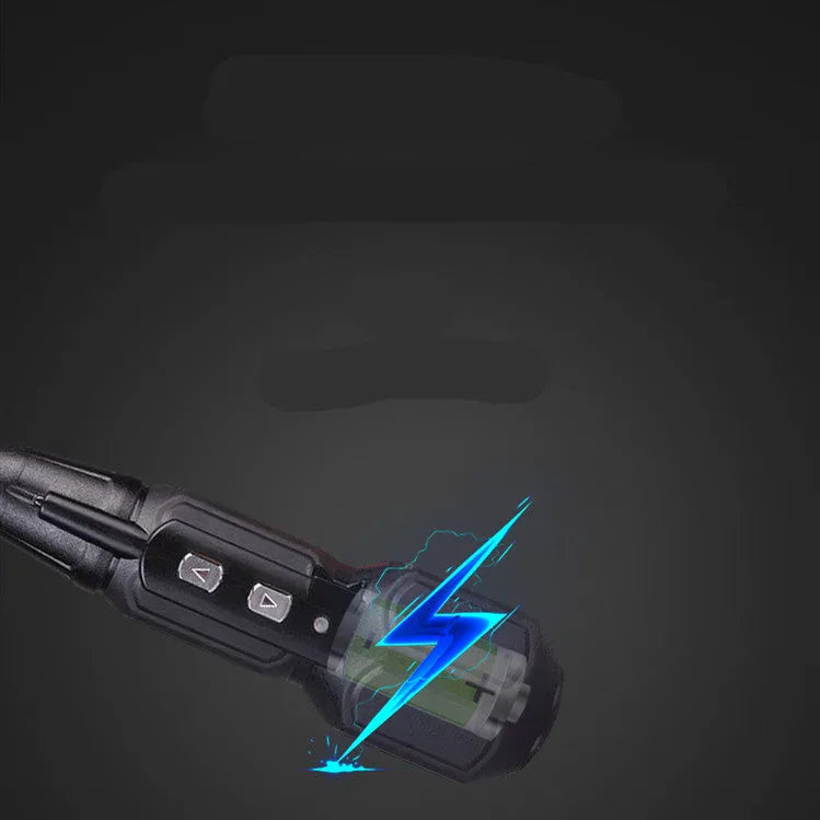 Black and blue 36V cordless electric screwdriver with straight alloy steel handle