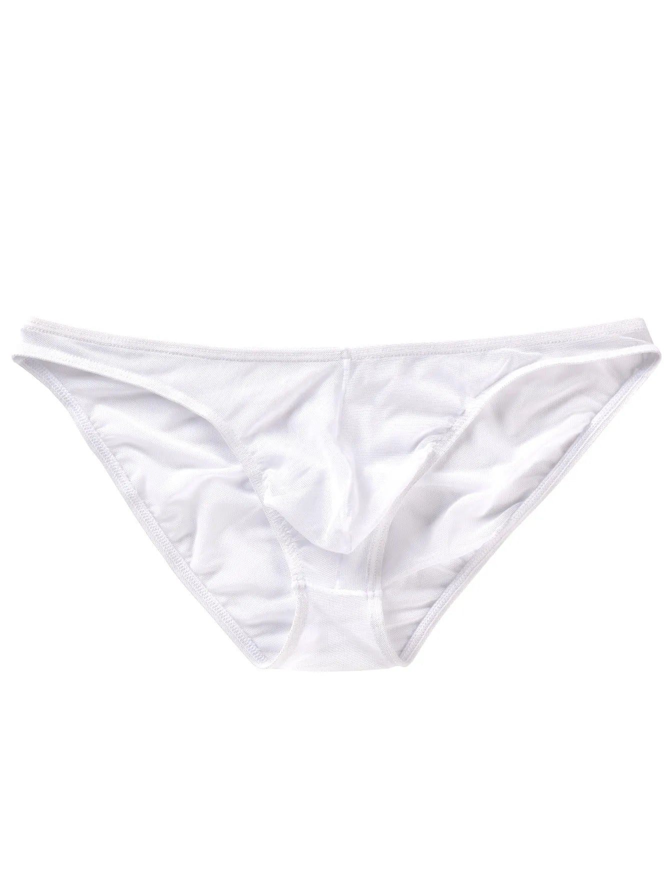 Men's black ice silk shorts with low waist and brief style