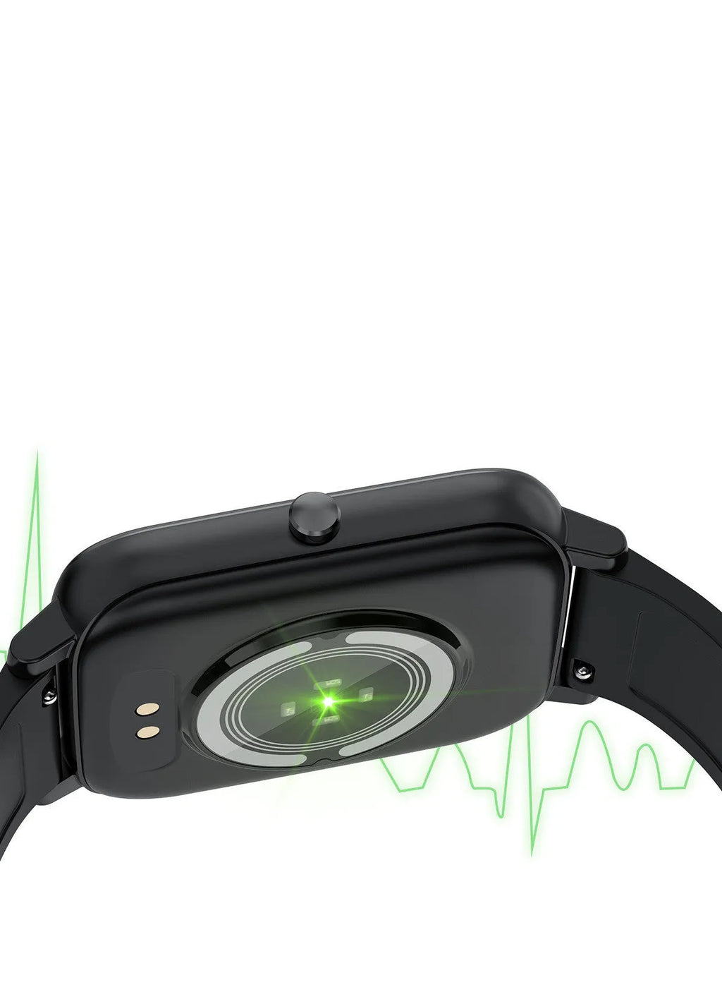 H80 fashion sports smart watch with spherical glass screen and silicone strap showing health metrics display