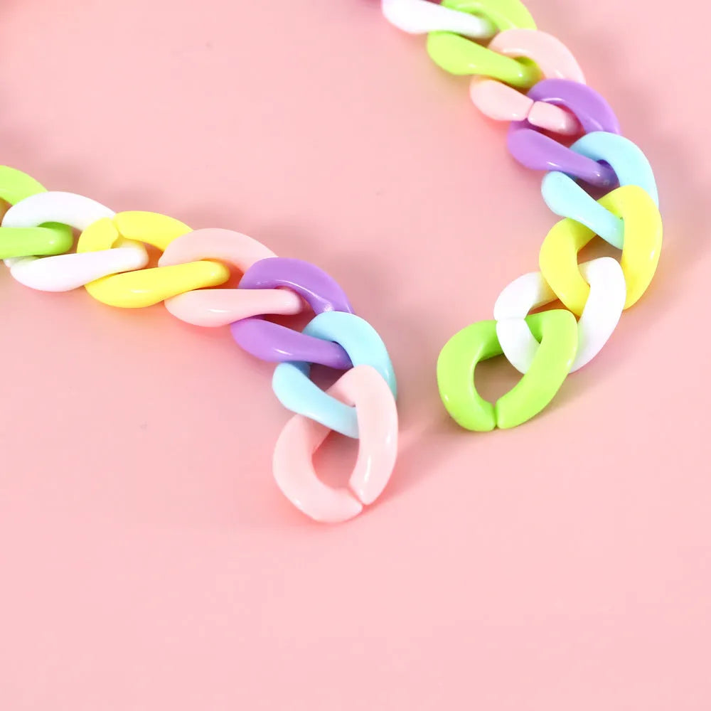Macaron coloured chain link pet collar for cats dogs rabbits in blue pink and mixed colours
