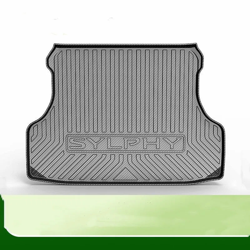 Black carbon fibre pattern TPE trunk pad for vehicle boot protection