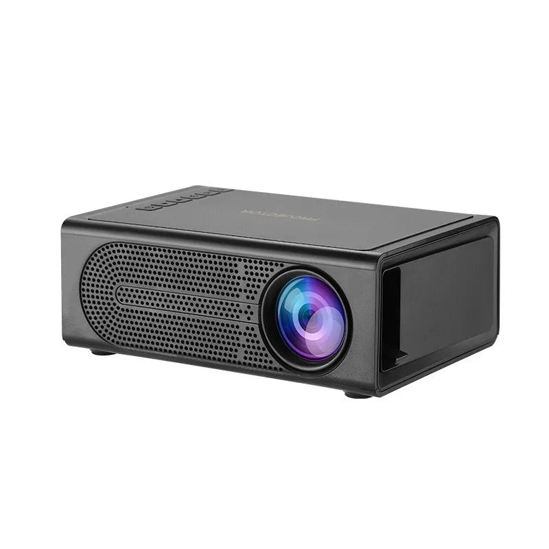 Black or white portable mini projector with wired connection cable for mobile phones