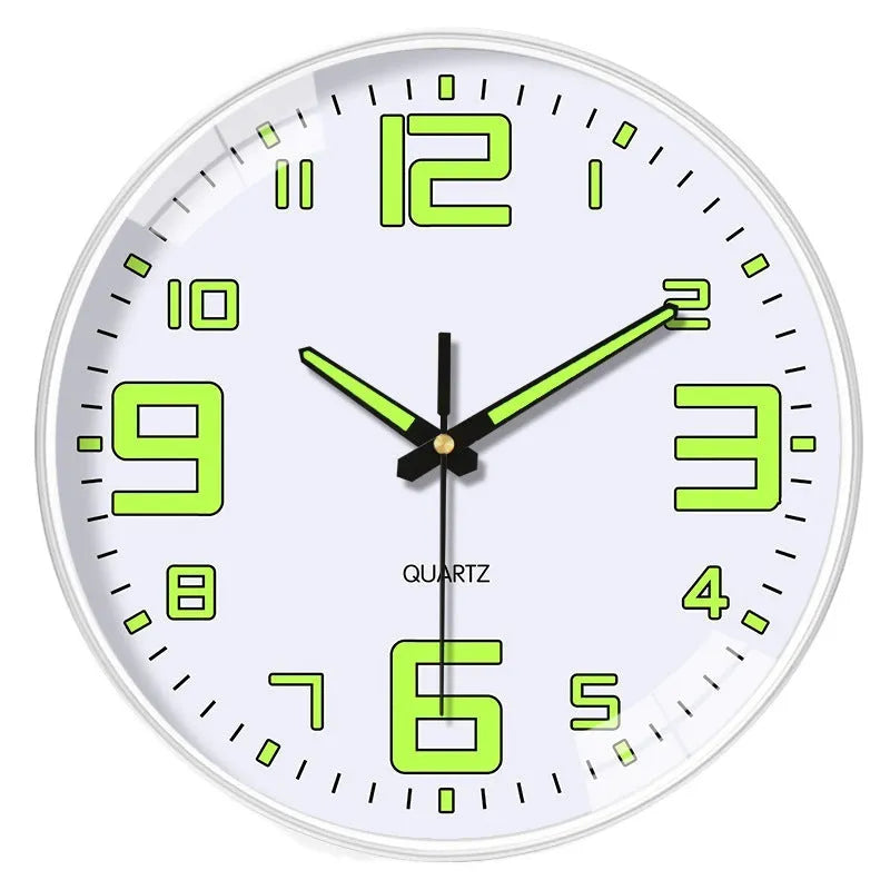 20cm modern wall clock with luminous display and silent movement for home and office
