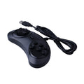Black Sega USB wired PC game controller with 1.8 metre cable on a white background