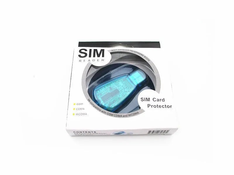 Blue USB 2.0 external mobile phone SIM card reader for data backup