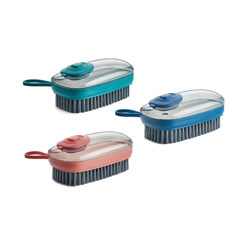 Automatic liquid cleaning brush with ergonomic ABS handle in multiple colour options