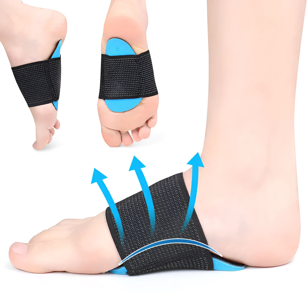 Blue elastic bandage arch support foot pad for adults and children with flat foot