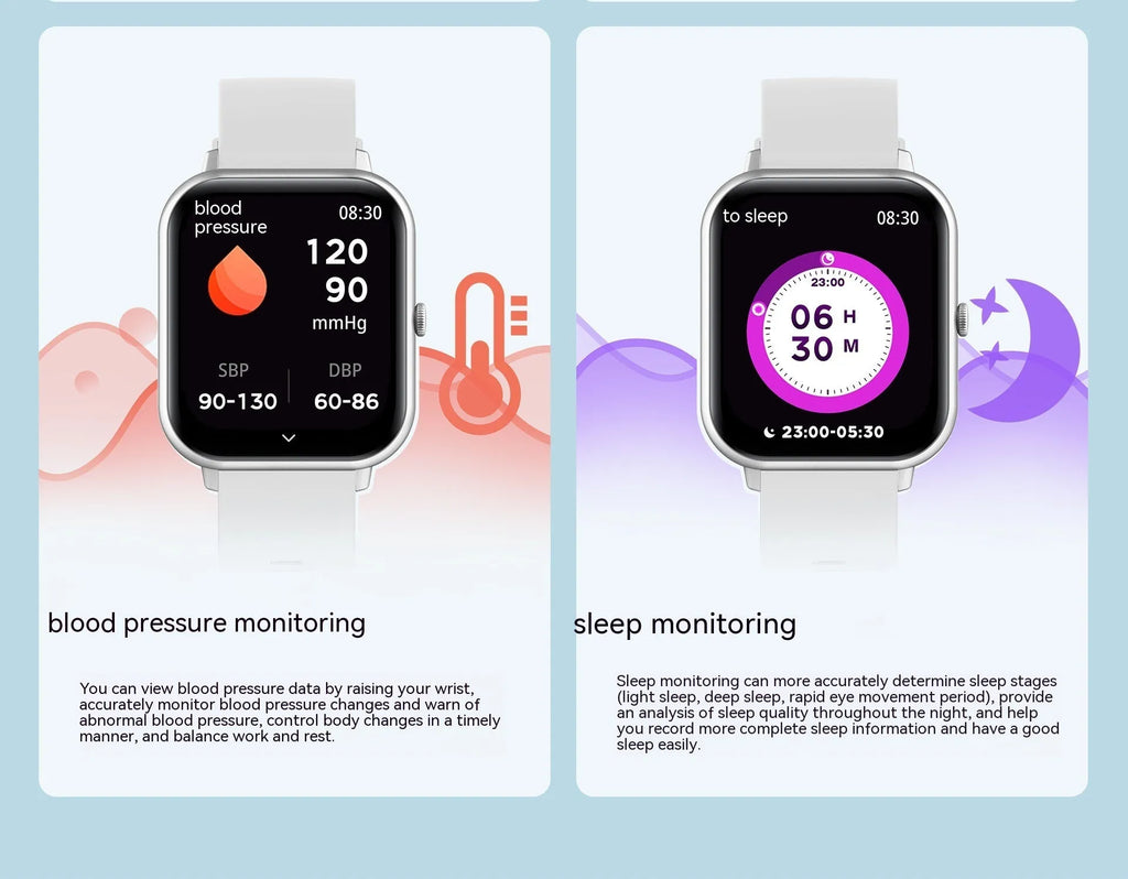 Bluetooth smart watch with TFT touch screen in black, silver gray, pink, or khaki colour options