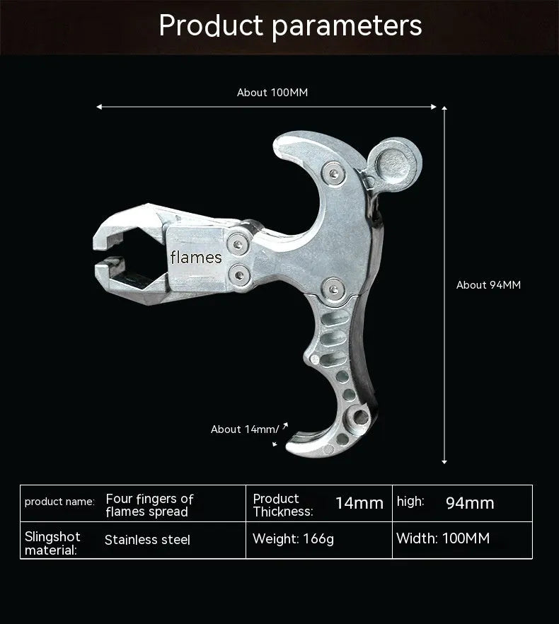 Alloy archery release aid with two-axis harpoon clip mechanism shown in detail