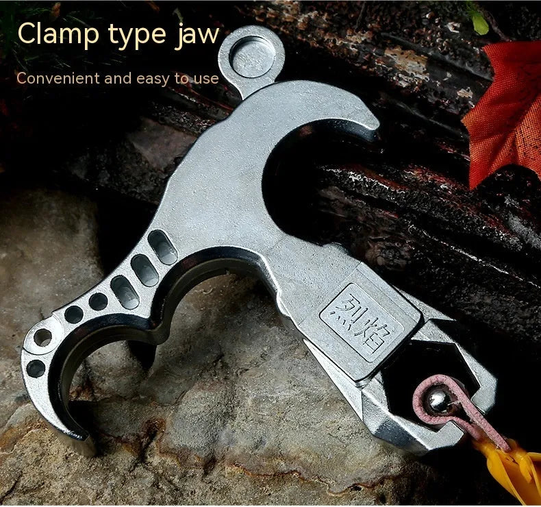 Alloy archery release aid with two-axis harpoon clip mechanism shown in detail
