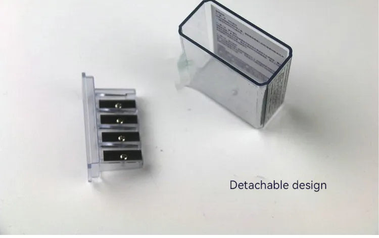 Geometric-shaped four-hole plastic pencil sharpener with screwdriver, from a bulk pack of 288.