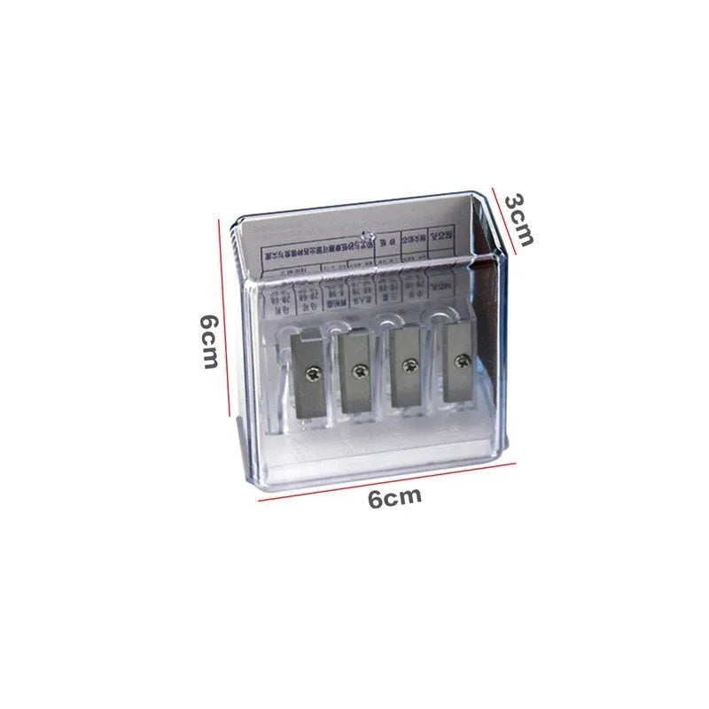 Geometric-shaped four-hole plastic pencil sharpener with screwdriver, from a bulk pack of 288.