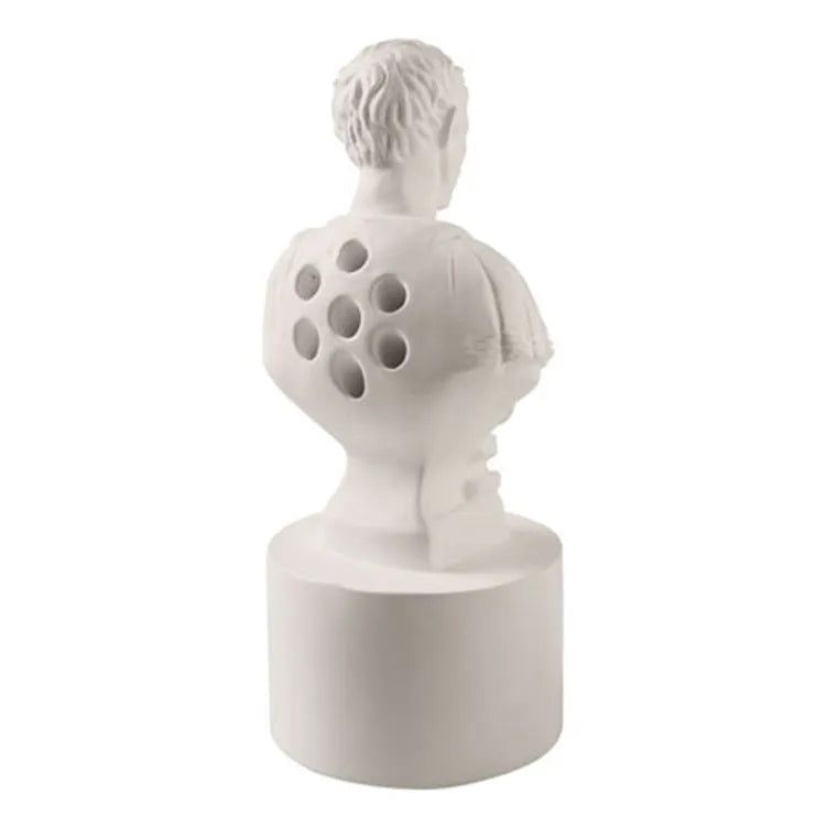 White American character modelling pen holder in synthetic resin for desk organisation
