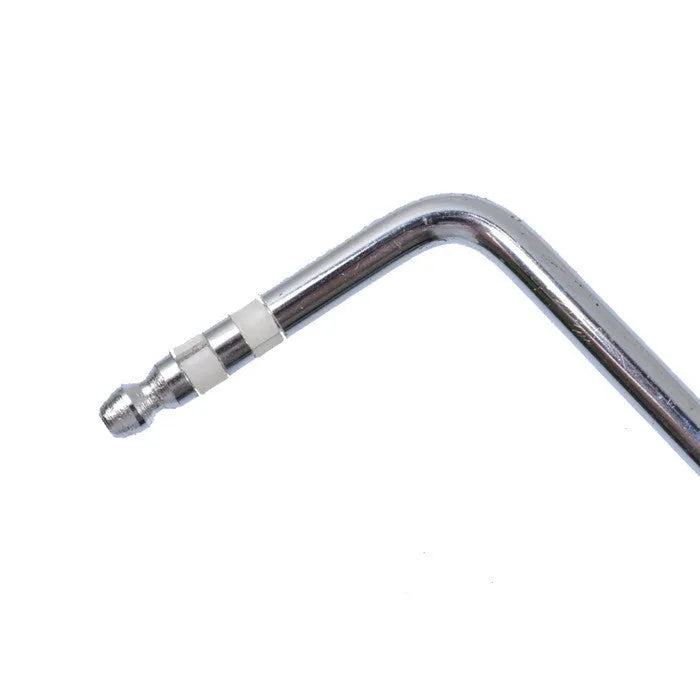 A direct plug-in guitar tremolo arm in a metallic chrome finish.