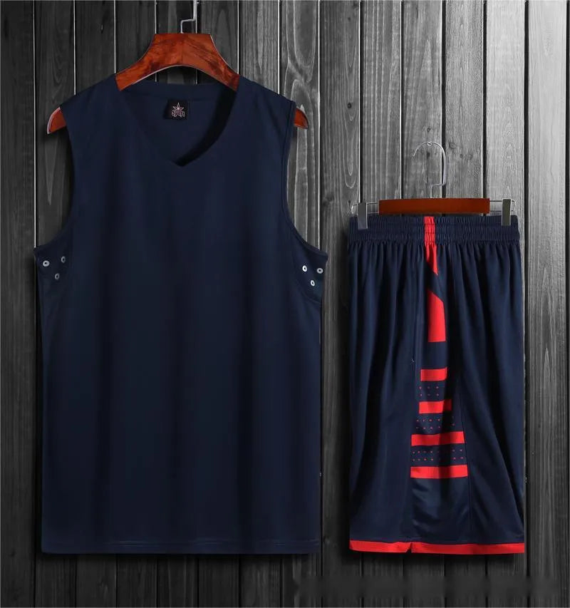 Student campus competition breathable sports vest and shorts set in black and white chemical fiber blend for basketball and running training sizes 2XS to 6XL