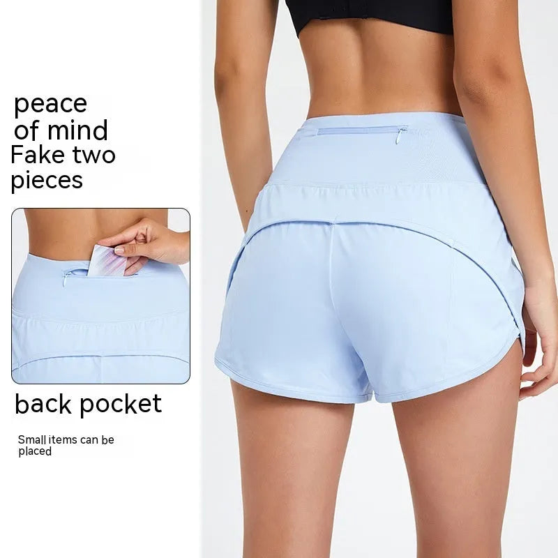 Nylon women's fitness shorts in black colour showing high waist quick-dry design for summer workouts