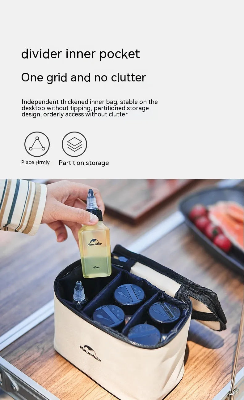 Naturehike portable seasoning bottle six-piece set in modern simplicity style for outdoor picnics and camping.