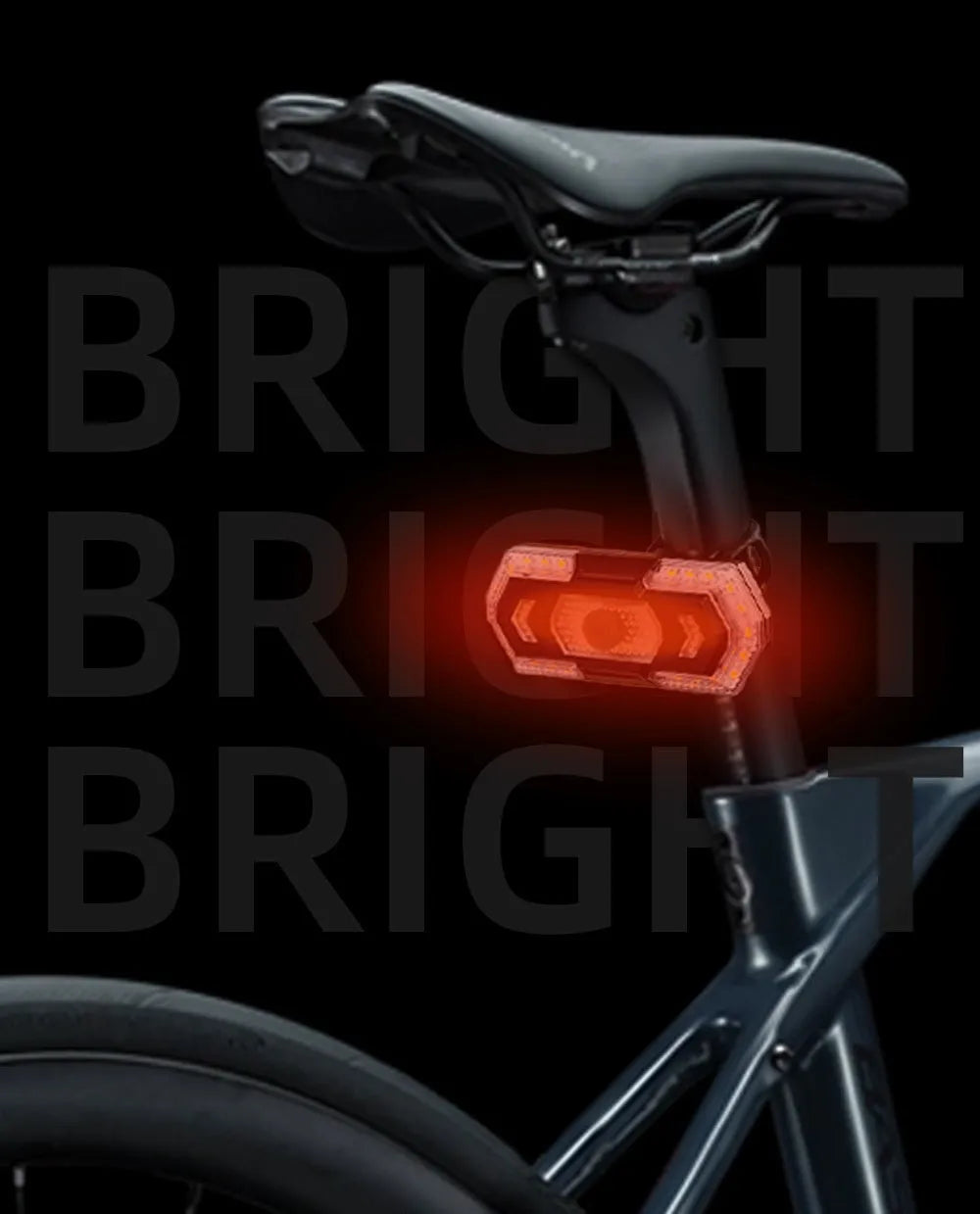 Black wireless remote control motorcycle LED taillight with USB charging port.