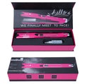 Mini steam hair straightener in champagne colour with steam vents and styling plates