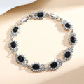 Personality Trend women's simple zircon bracelet in environmentally friendly alloy, shown in one of nine gemstone colour options.