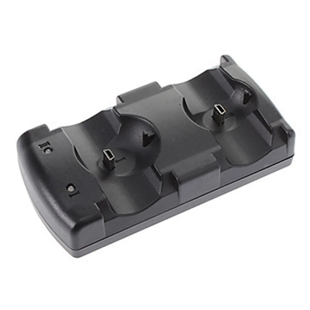 Black PS3 dual controller charging dock with USB cable for DualShock 3 and Move
