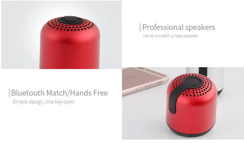 Hieha XQ11 cylindrical wireless Bluetooth speaker in silver colour on a table.