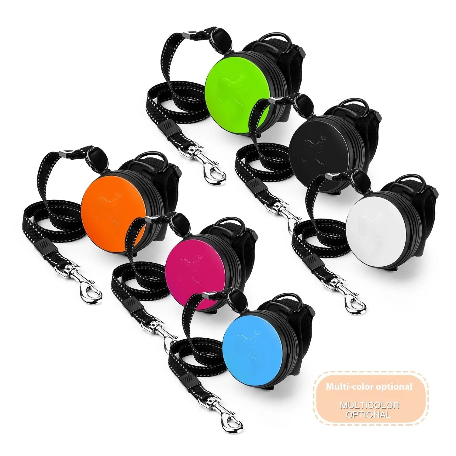 Retractable dog leash extended to 3 metres with automatic mechanism and nylon construction