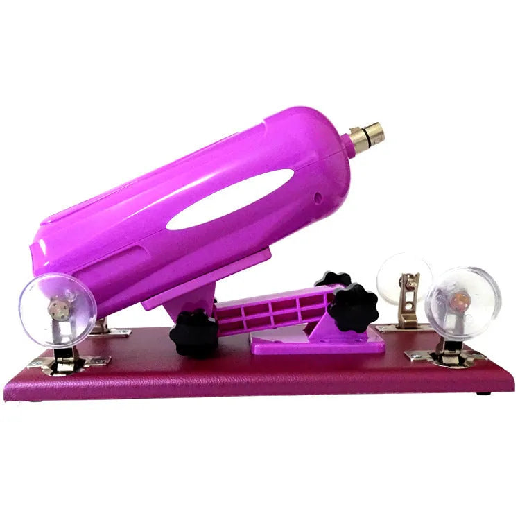 Women's automatic telescopic thrusting sex tool in PVC material showing purple colour option