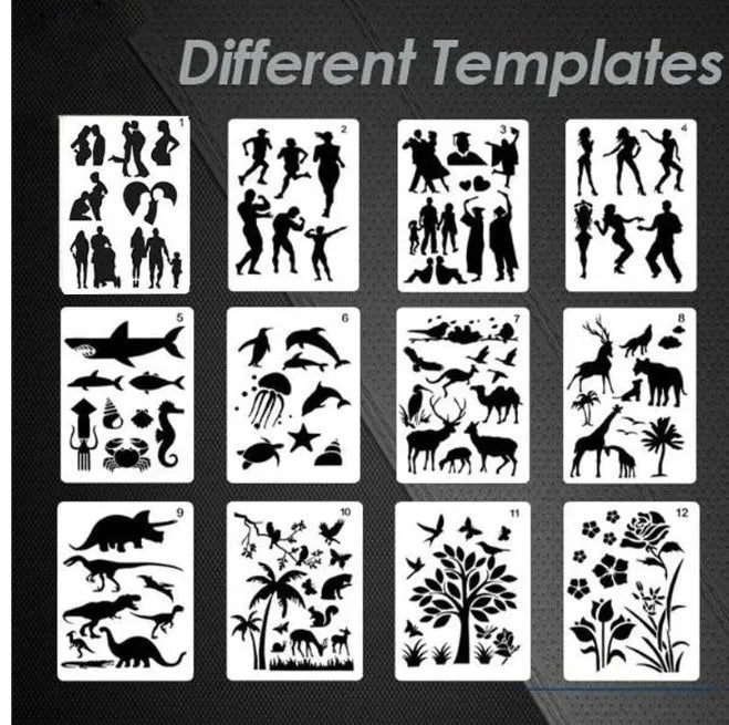 White plastic drawing stencil templates for tracing patterns and designs