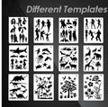 White plastic drawing stencil templates for tracing patterns and designs